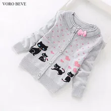 VORO BEVE 2017 Nouveau Printemps Automne Vente Chaude Doux À Manches Longues Filles Chandails Manteau Fille