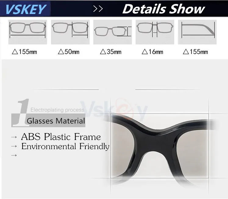 VSKEY 10 шт. пассивные Поляризованные 3D очки для Пассивных 3D телевизоров RealD кино RealD кинотеатры ТВ киносистема