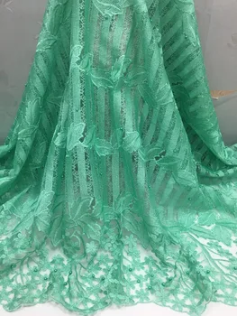 

2019 Latest French Nigerian Laces Fabrics High Quality Tulle African Lace Fabric Wedding African French Tulle Lace.5yards/lot