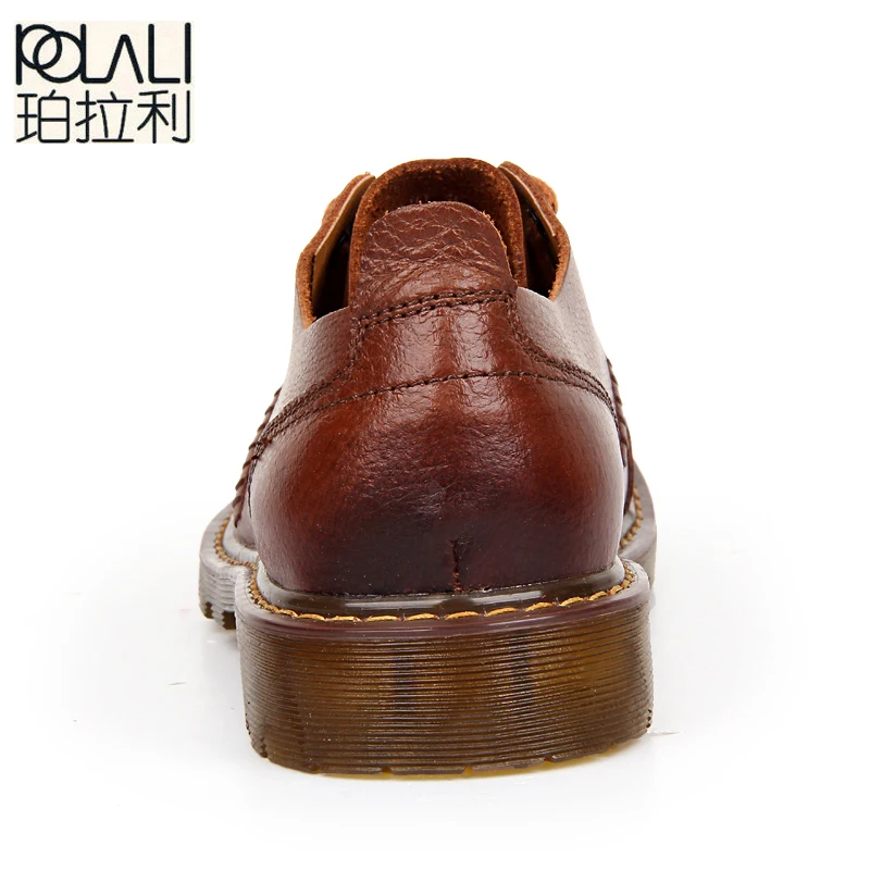 POLALI/мужская кожаная обувь; Новинка года; повседневная обувь из натуральной кожи; мужские оксфорды; модные модельные туфли на шнуровке; уличная Рабочая обувь; Sapatos