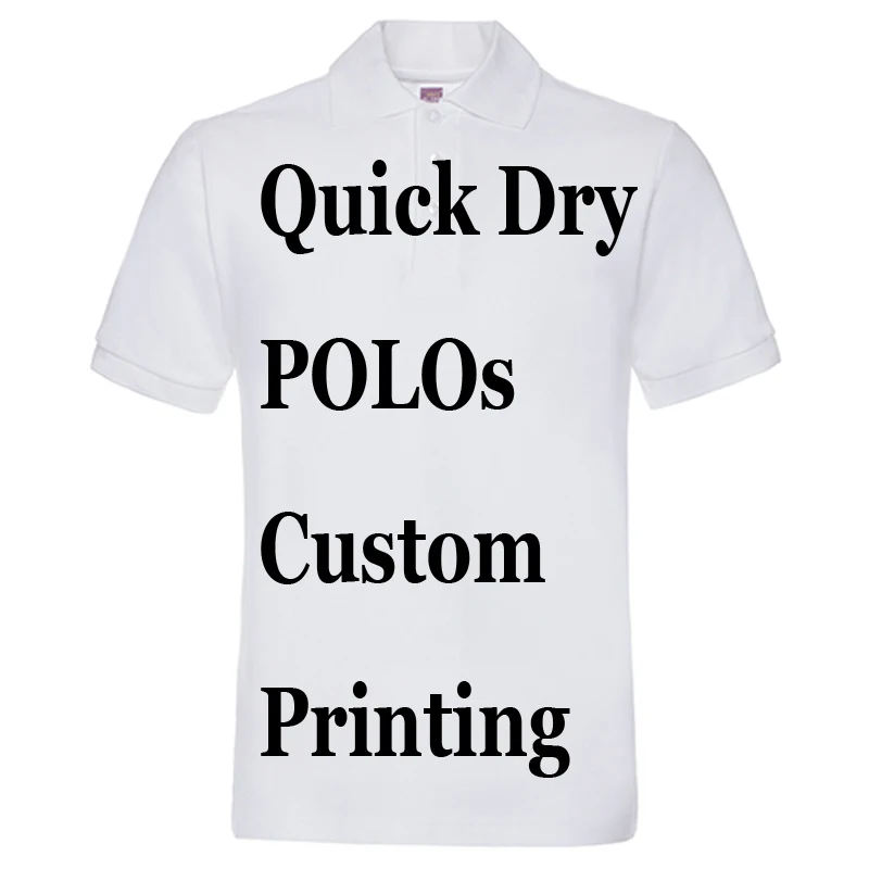 

Custom Printing Logos Name Quick Dry polo shirts 100% Poly Breathable Perspiration Polos Embroidery Heat Transfer Digital Print