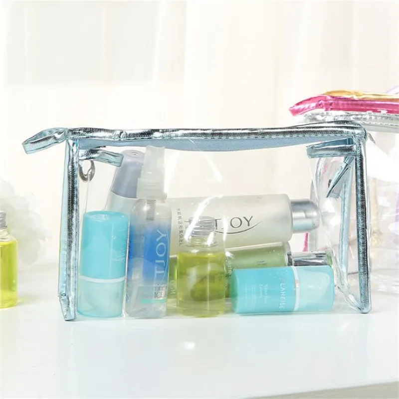 

Korean Fashion Cosmetic Bags Transparent PVC Storage Organizer Women Travel Waterproof Wash Bag Makeup Bag