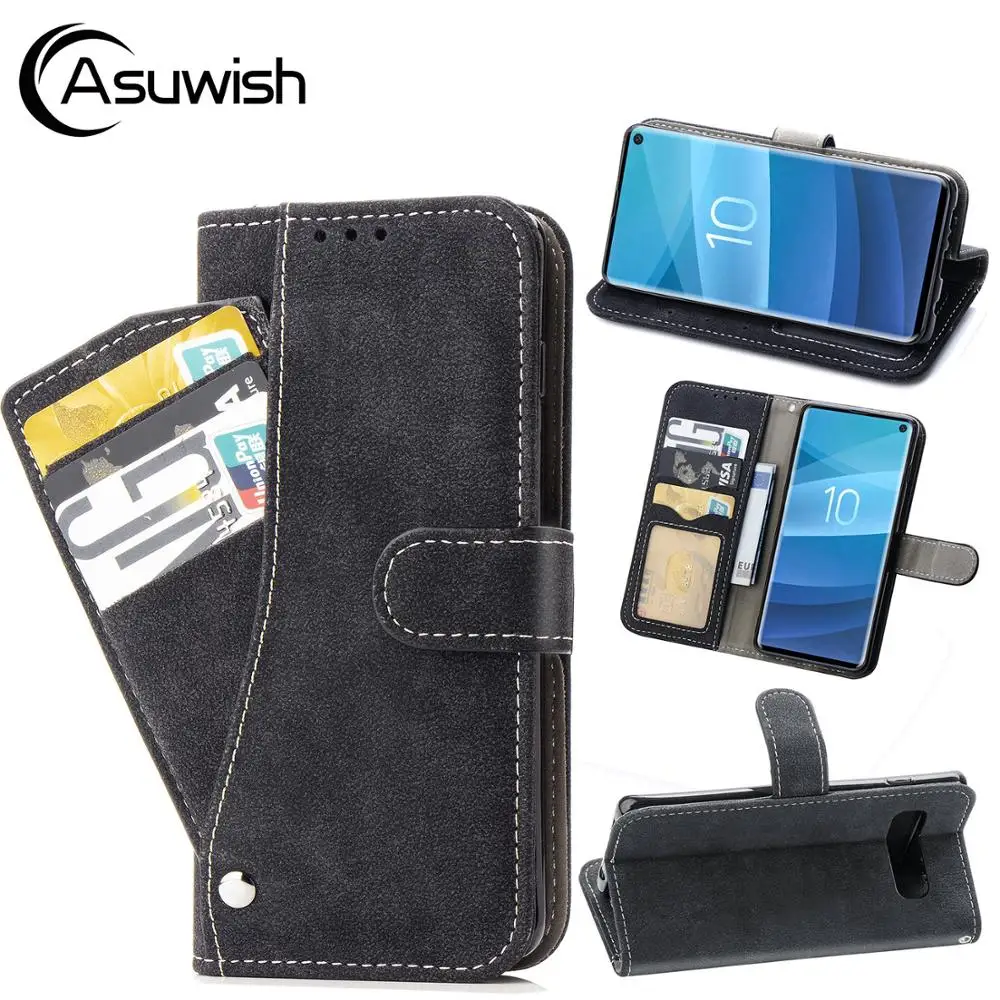 

Magnetic Flip Cover Leather Wallet Case For Samsung Galaxy S10 S10e Note 10 Plus S10plus Note10 Pro S 10 Luxury Shockproof Cases