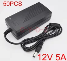 50 stücke 12V5A AC 100 V-240 V Konverter Adapter DC 12 V 5A 60 Watt Power versorgung DC 5,5mm x 2,5mm für 5050/3528 LED-Licht LCD Monitor