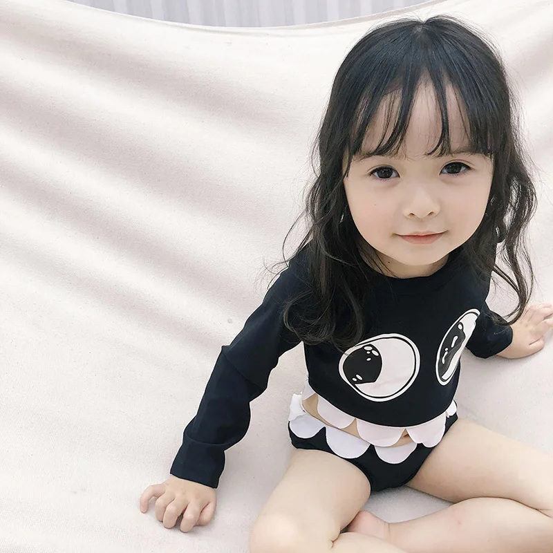 

Korean Baby New Summer Hot Style Swimsuit 2019 Children Cartoon Prevented Bask Swimming Suits Kids Swimsuit