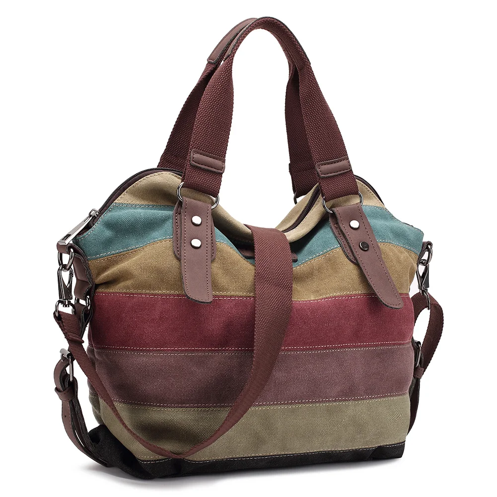

reticule handbags Stripe Casual Tote Single Shoulder Canvas Wear Resistant Thick Mom Women big Shopping Handbag Travel Satchel