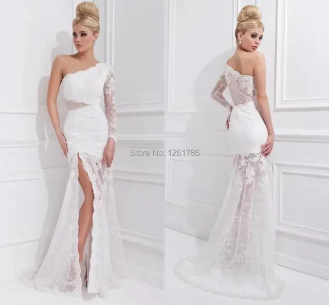 White Sheer Prom Dress