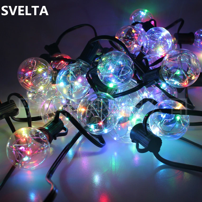 

SVELTA 13Ft G40 Bulb Globe LED Retro Garland String Lights Copper Wire Backyard Patio Lights Wedding Vintage LED Bulbs Outdoor