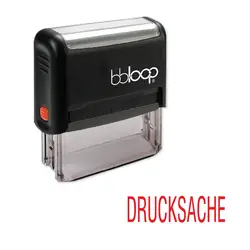 BBloop Пособия по немецкому языку Язык "DRUCKSACHE" самоокрашивающегося штамп, прямоугольные, лазерной гравировкой, красный