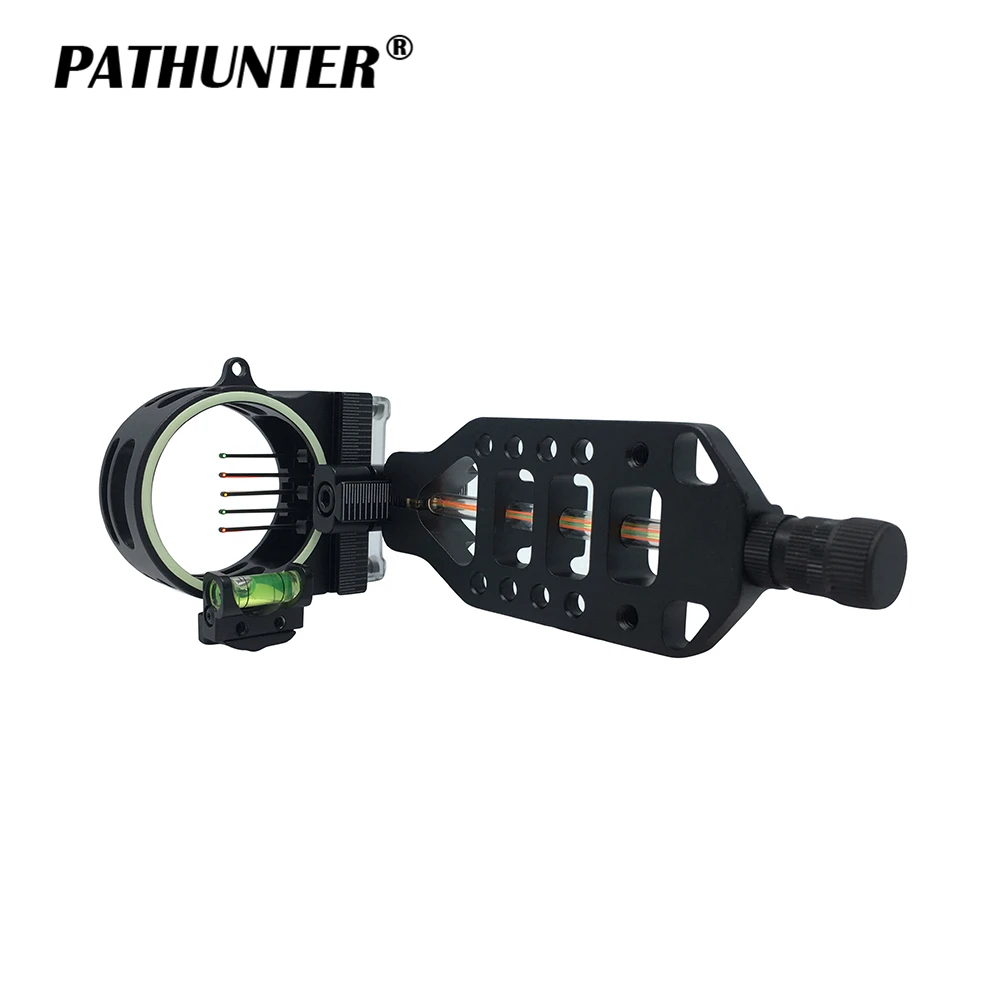 

PATHUNTER Five 0.019'' High Quality Fiber Optic Pins Compound Bow Sight With LED Sight Archery Bow Accessories For Hunting