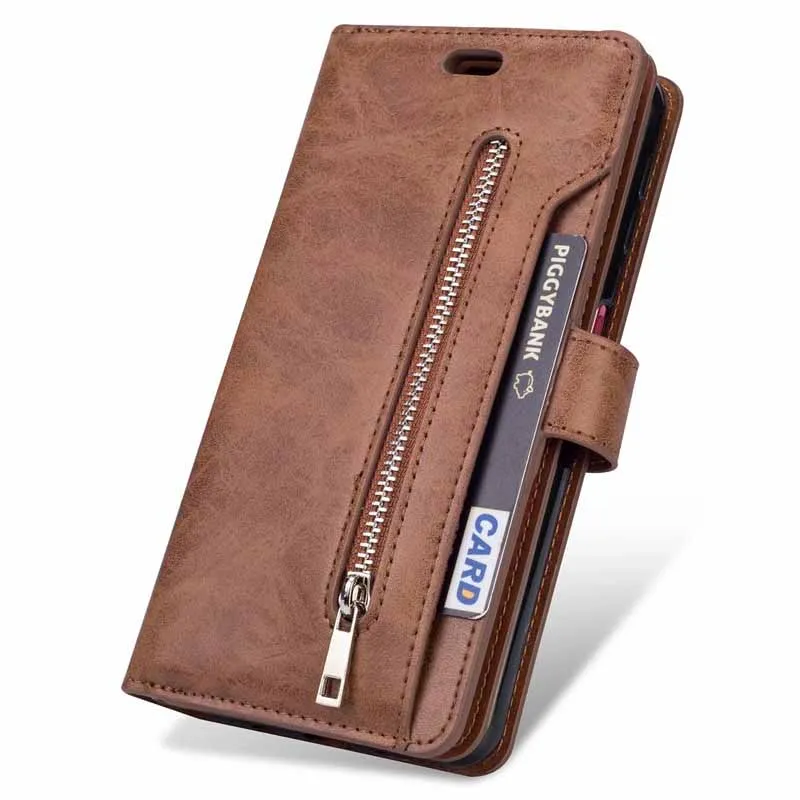 Ретро бумажник с застежкой-молнией для samsung S7 S8 S9 S10 note10 Note8 Note9 J3 J5 J7 A3 A5 J3 J4 J7 J6 A6 J8 A750 крышка чехол для телефона