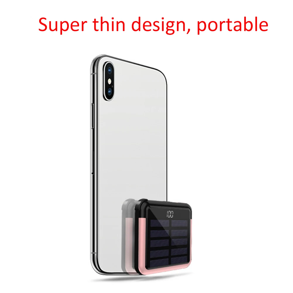 Солнечный мини банк питания 5000 mAh супер тонкий полимерный Мобильный/адаптер/солнечный бланкинг/портативный источник/мобильный источник питания