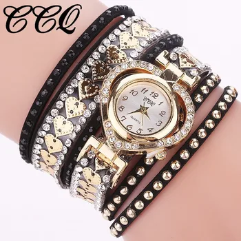 

CCQ Brand Fashion Luxury Women Rhinestone Bracelet Watch Ladies Quartz Watch Casual Women Wrist Watch Relogio Feminino Hot