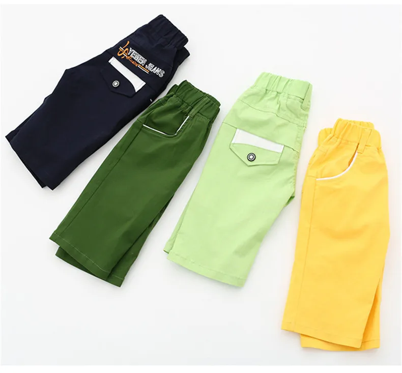 3-10 y summer clothes kids boys pants knee length pants for the boy casual children trousers solid color boys clothes (7)