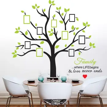 

Huge Tree Photo Frames Wall Sticker Manual Painted Elaborately Carved Wall Sticker Wall Decal For kid's Room 209*216cm