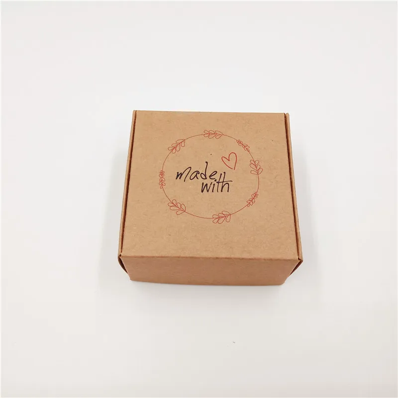 20 шт. 6,5x6,5x3 см ручной работы с любовью картонные коробки для прополка День рождения подарок на день матери упаковочная коробка с различными печати - Цвет: Оранжевый