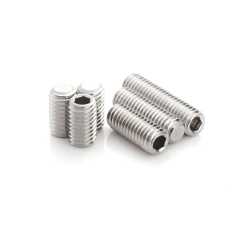 

10pcs M2M2.5M3M4 304 Stainless Steel Hexagonal Flat End Fixing Screw Machine Meter Top Screw