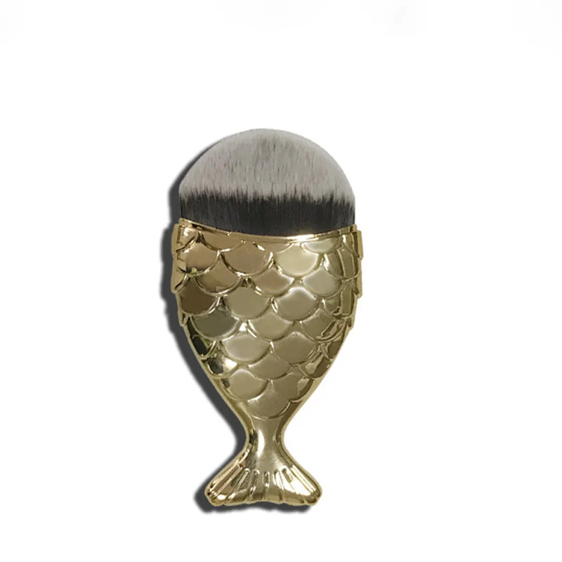

50pcs BY DHL Fish Scale Foundation Brush gold Mermaid Makeup Brushes Set Beauty Cosmetics Blush Powder Brush Tools Make Up Kit