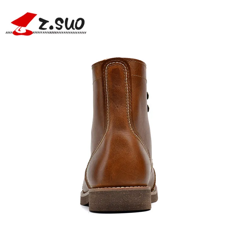 Top Quality Men's Casual Sport Cow Leather Ankle Boots Autumn European American Style Handmade Retro moto Boots Winter Shoes