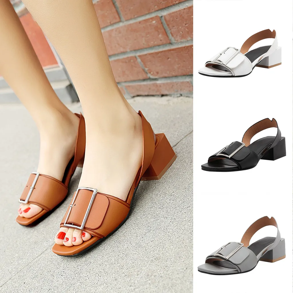 

Women's Leather Sandals Spring Summer Ladies Beach Shoes Low Heel Fashion Roman Wild Sandal Outdoor Casual Loafers Platform