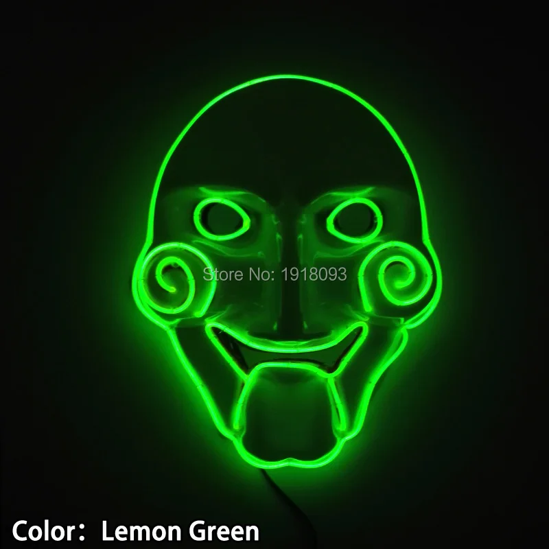 10 Цвета выберите Батарея питание EL Провода маска Мода мигает Бензопилы led маска как Оригинальные светильники из Вечеринка