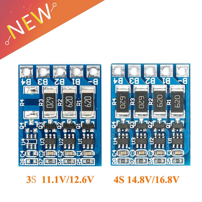 

3S 4S 4.2V Balance Function Protection Board 66mA Li-ion Lipo Battery Lithium ion li 18650 Batteries Balanced Board