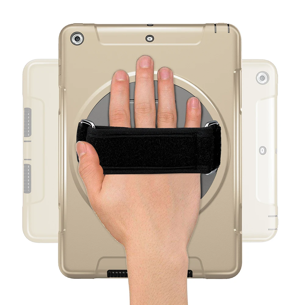

Case for New ipad 9.7 inch 2017 2018 Kids Proof Rugged Cover with 360 Degree Rotating Hand Strap A1893 A1954 A1822 A1823 FTL02