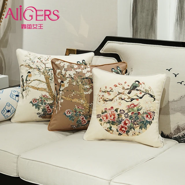 Avigers Velvet Cushion Cover Printed Pillow Case Round Bird Avigers Velvet Cushion Cover Printed Pillow Case Round Bird Christmas Tree Flower Home Decorative Sofa Throw
