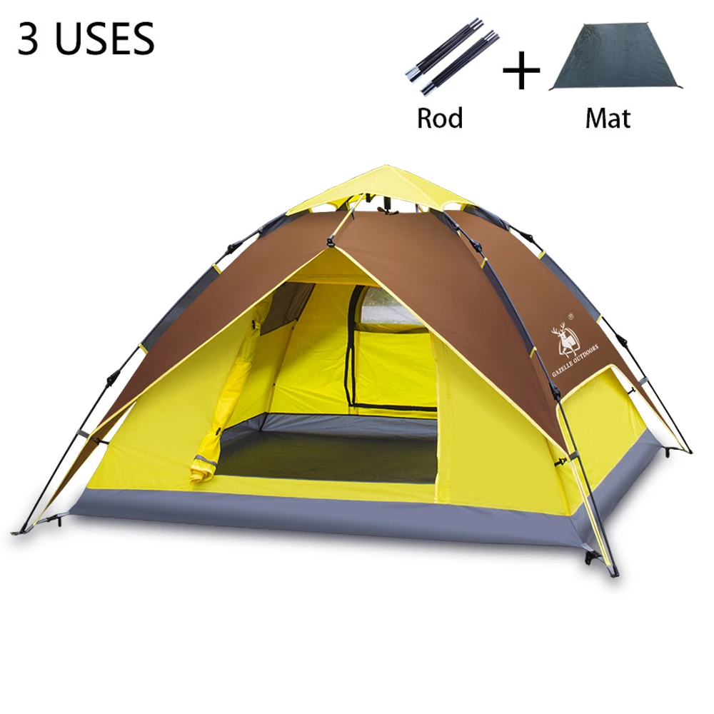 3-4 человек Открытый Палатка автоматические гидравлические водонепроницаемый Пеший Туризм Путешествия семья палатки двойной слой