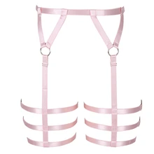 Розовая подвязка в готическом стиле пояс для тела жгут ноги чулки с подтяжками выдалбливают эластичный регулируемый пояс Хэллоуин клуб фестивальный рейв для женщин