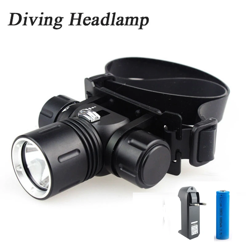 

100 Meters 2000 Lumen -L L2 Head Lamp LED Diving Headlamp Headlight 3 Mode Diving light Waterproof torch for18650 Battery