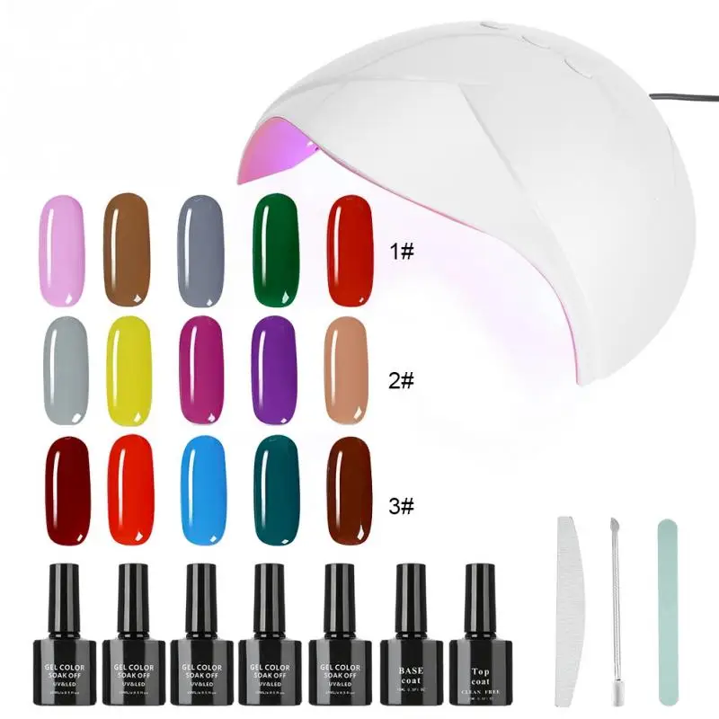 

UV LED Gel Nail Art Set 36W UV Gel Dryer Light Top and Base Manicure Kit For Nail Extension Kit Nail Art Gel