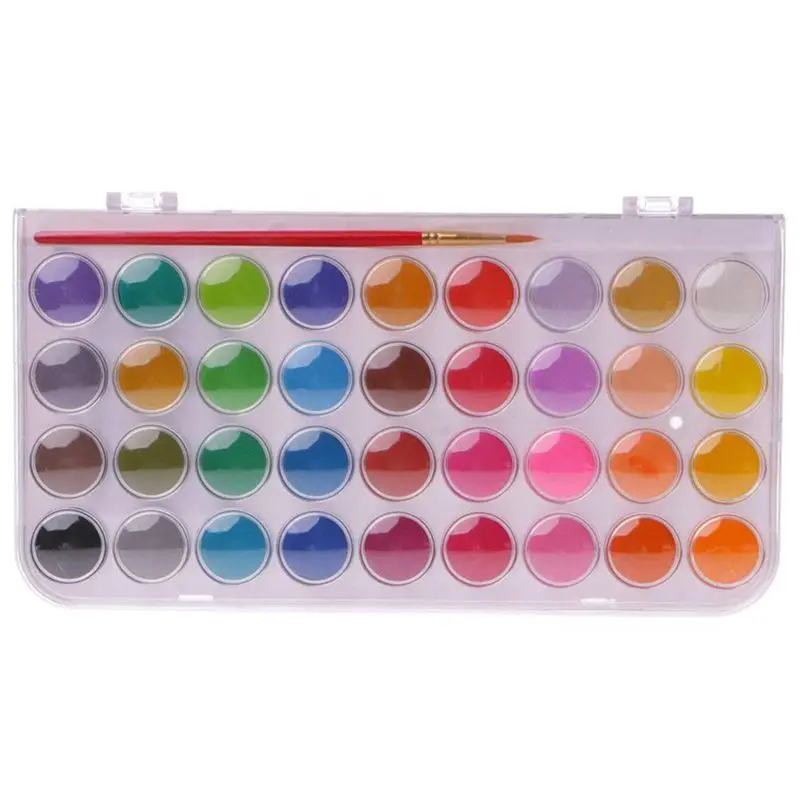 36 colors Цветные однотонные пигментные акварельные краски набор для рисования ручки-щетки для воды - Цвет: 36 colors