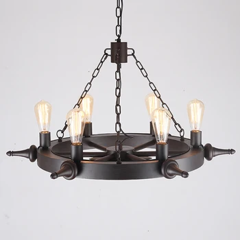 

LOFT Metal Wheel Pendant Light Vintage Industrial Lighting American Aisle Lights Lamp 110V-220V