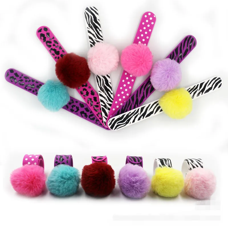 

Jiangzimei 24pcs New styles Leopard, Point, Zebra,pink,blue Wool,Unicorn Silicone Bracelet for Kid Children girls party gift