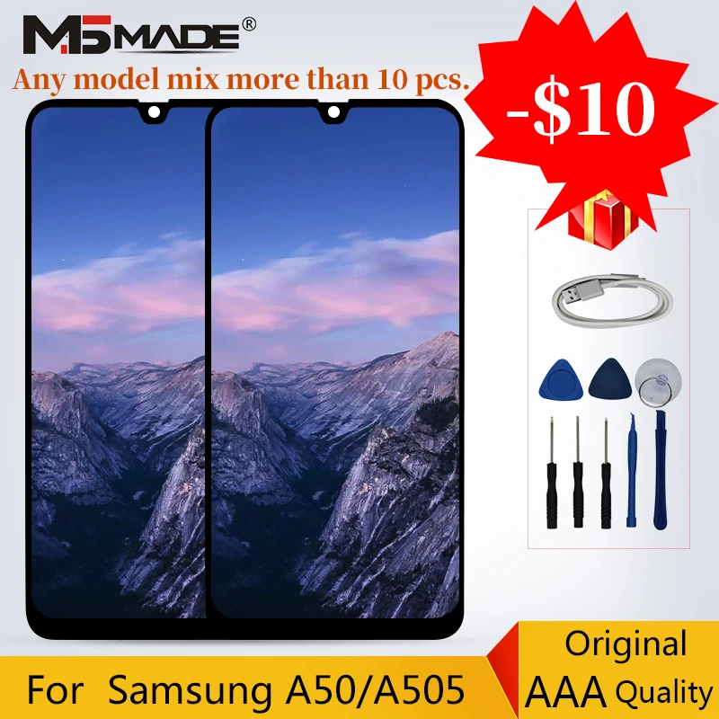 

Original For Samsung Galaxy A50 2019 A505F/DS A505F A505FD A505A LCD & Touch Sreen Digitizer Display Replacement Assembly Parts