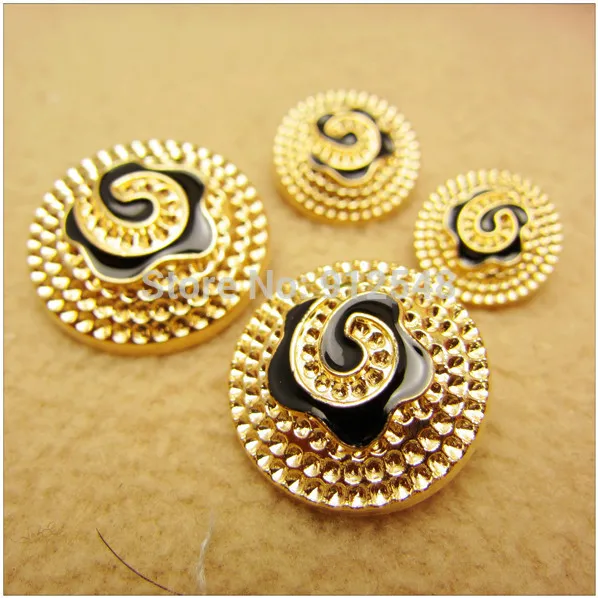 10pcs Gold Color 15mm/18mm/22mm/25mm Metal Wholesale Fashion Buttons Metal, Garment Accessories