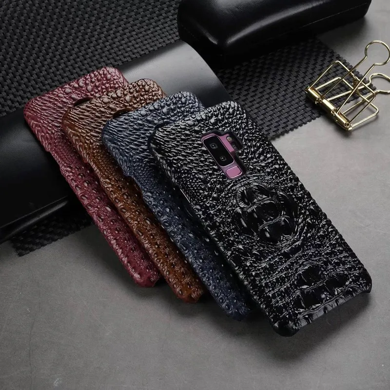OUJINUO задняя крышка из натуральной кожи с крокодиловым узором для Samsung Galaxy S9 Plus +