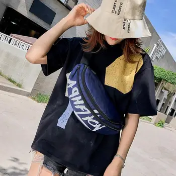 

Hip Hop Unisex Nylon Shoulder Waist Fanny Belt Pack Letter Print Chest Bags