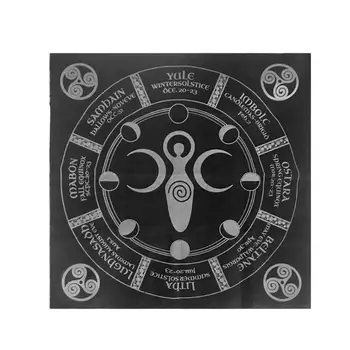 

49x49cm Tarot Tablecloth Triple Moon Pentagram Pagan Altar Tarot Cloth Flannel