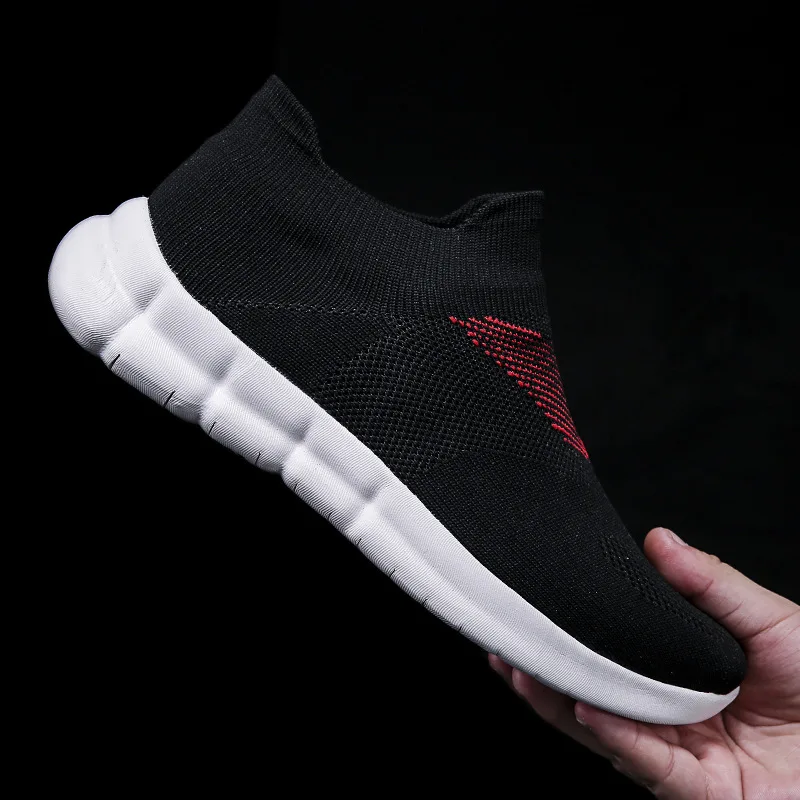 JINBEILEE Large Size Men's Lightweight Running Shoes Casual Breathable One-legged Shoes Men's Flying Woven Sneakers