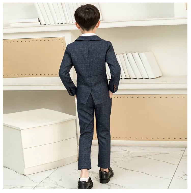 Wedding Suit For Flower Boys Kids Prom Formal Dress School Children Blazer Jacket Pants Tie 3Pcs Clothing Set Tuexdo Costume