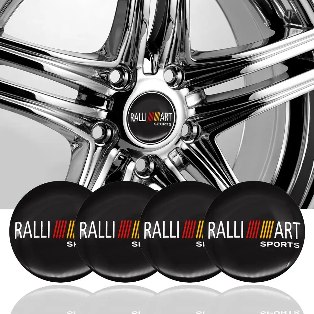 

4pcs/set 56mm Ralliart Logo Aluminum alloy Car wheel center hub caps Aluminum Rim Emblem Badge Sticker Car styling Accessory