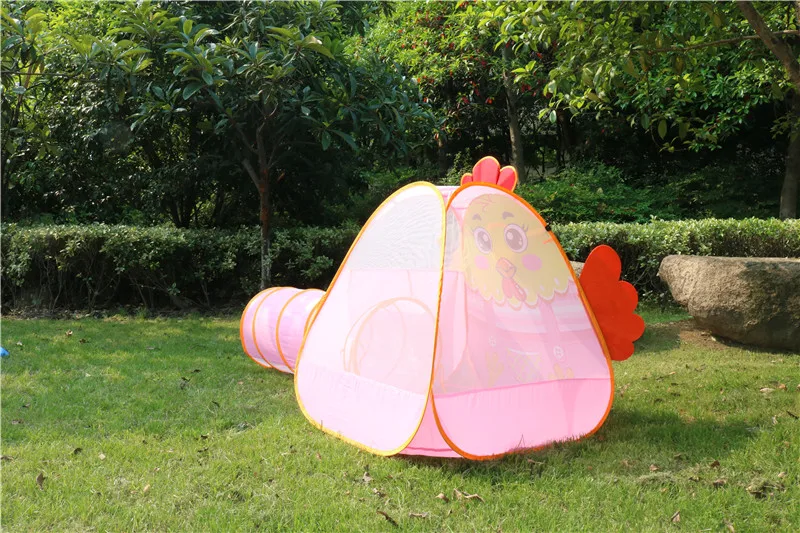 2 в 1 детская палатка для детей трубопровода Ползания огромный игры дворе пул lodge Мода игрушки палатки мультфильм цыпленок забор