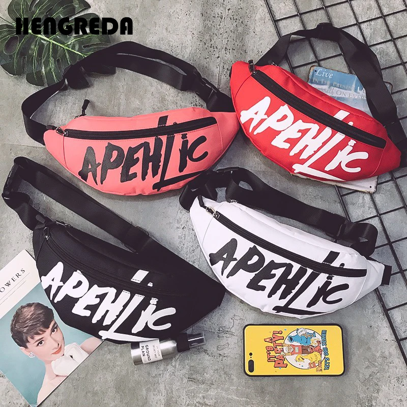 Модные буквы Женская поясная сумка Хип-хоп поясная сумка Harajuku Fanny Pack для женщин мужчин грудь бум Hengreda pacote cintura saco