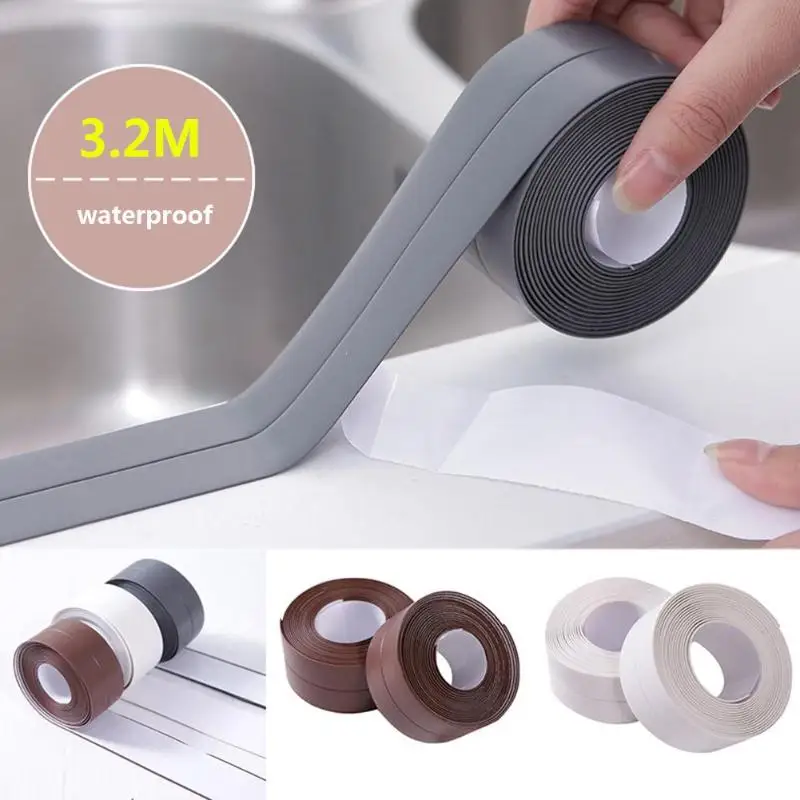 Home Kitchen Waterproof Mildew Proof Adhesive Tape Toilet Corner Sealing Sticker