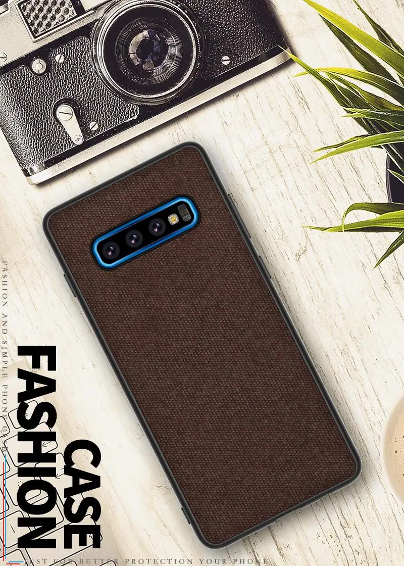 For Samsung Galaxy S10 Case Canvas Cloth Leather For Samsung Galaxy S10 Plus e S10e Case Fabric Ultra-thin Luxury Phone Cover Shell (7)
