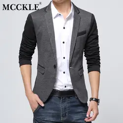 MCCKLE/модные Повседневное Для мужчин Блейзер хлопок тонкий в Корейском стиле костюм Блейзер Masculino мужской костюмы куртка блейзеры Для мужчин