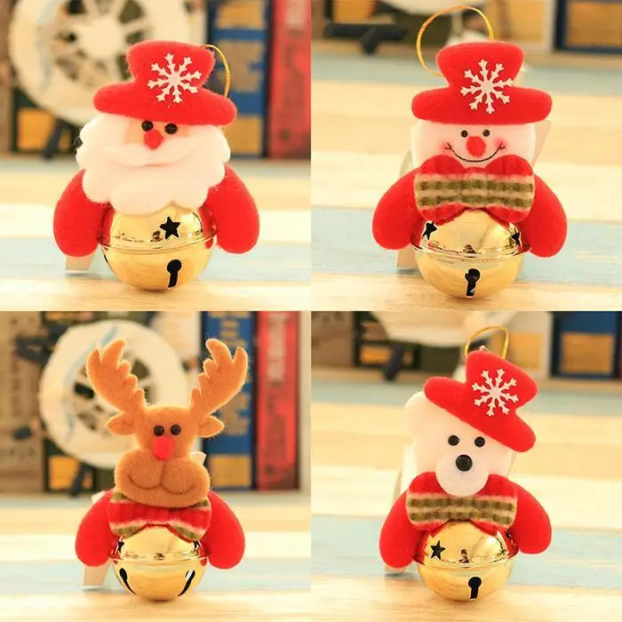 Милое украшение для рождественской елки Украшение домашнего декора, снеговик, лось, медведь, красный, белый, золотой с веревкой