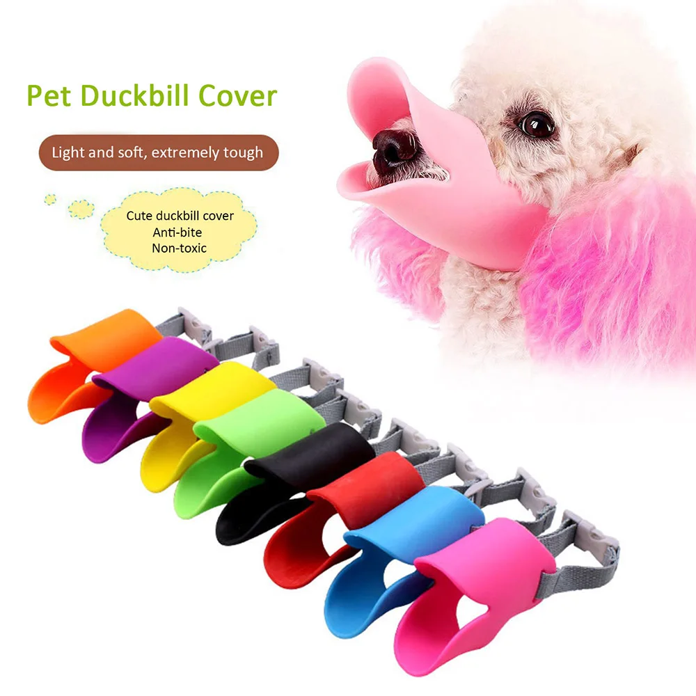 

Adjustable Silicone Cute Duck Mouth Small Large Dog Mouth Muzzle Anti Bark Bite Chew Dog Muzzles Training Products
